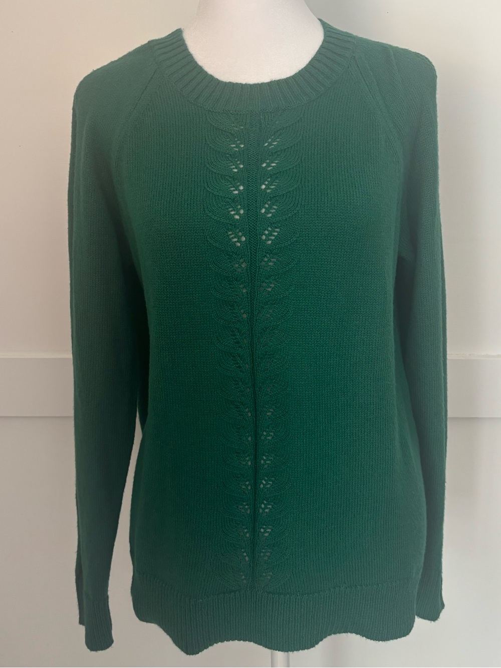 Lilly Pulitzer Emerald Green Crewneck Sweater with Center Cable size small